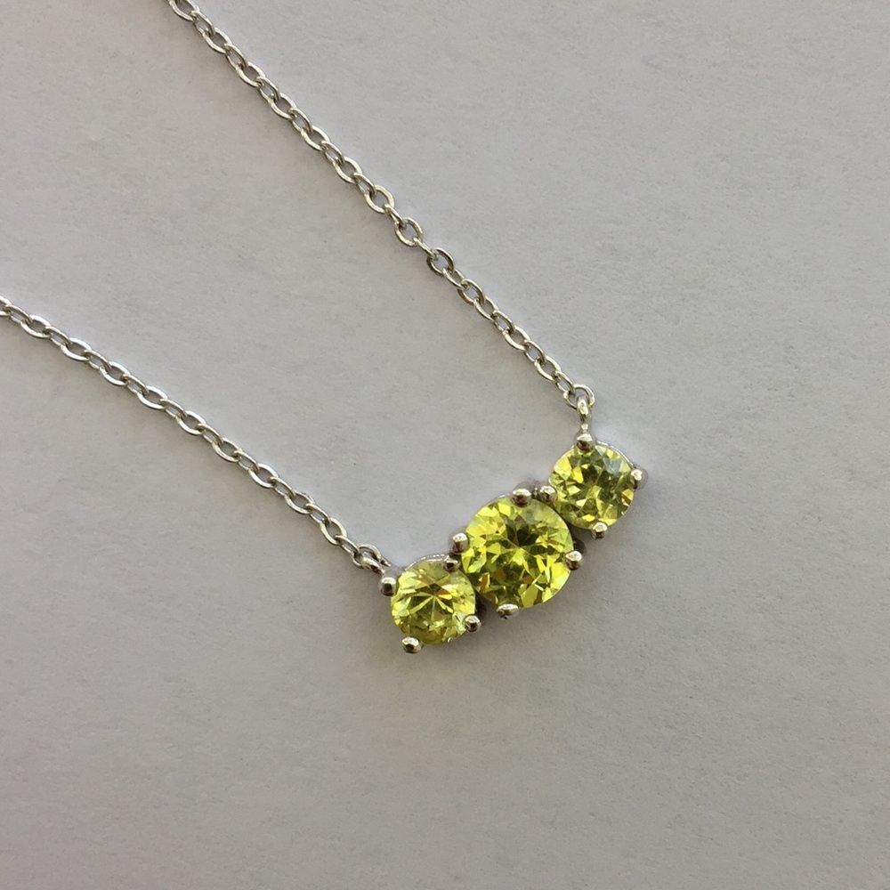 925 Sterling Silver Necklace & Earrings with Green Stones